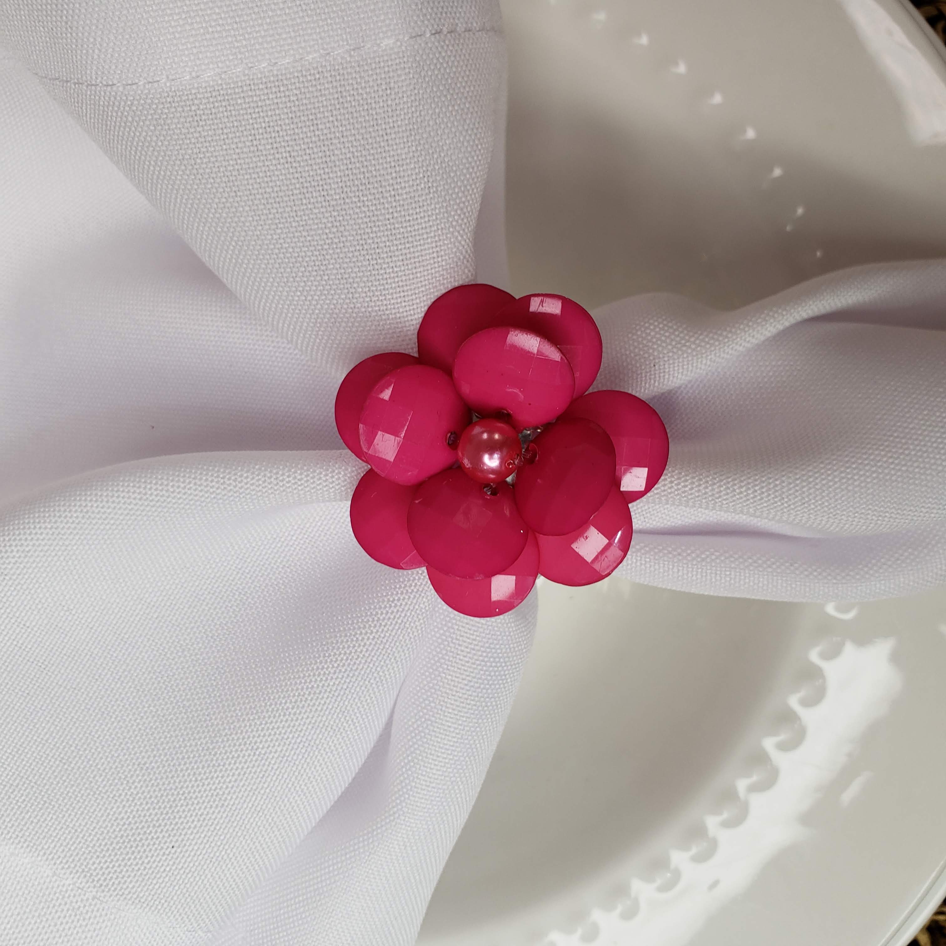 Maison Charlô | Set of 4 Delicate Flower Napkin Rings | Wedding, Thanksgiving, Christmas, New Year, Wedding, Banquet, Birthday