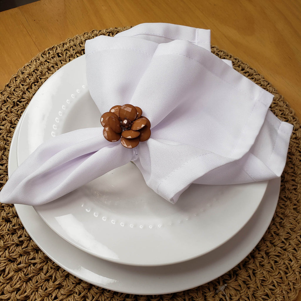 Maison Charlô | Set of 4 Delicate Flower Napkin Rings | Wedding, Thanksgiving, Christmas, New Year, Wedding, Banquet, Birthday