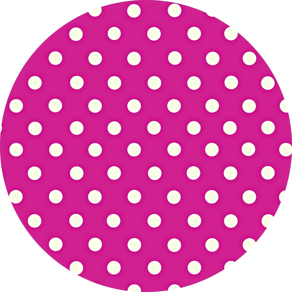 Charlo's Set of 4 Round Placemats Covers 14 Dia inch Dot Polka Pink