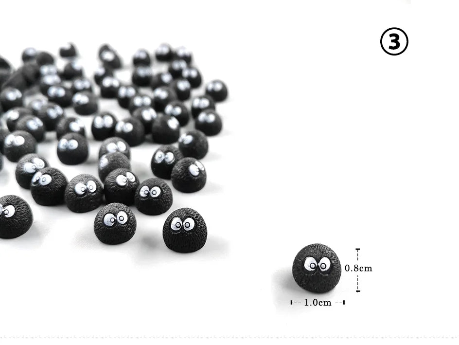Luminous Briquettes Elfs Black Ball Sprite Duck Figurine Home Decor Glowing Miniature Fairy Garden Decoration Accessories Modern