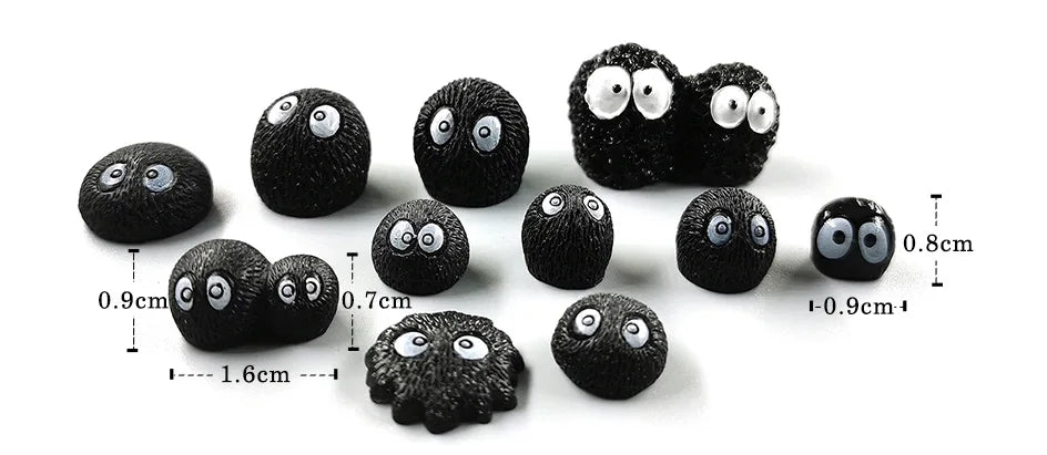 Luminous Briquettes Elfs Black Ball Sprite Duck Figurine Home Decor Glowing Miniature Fairy Garden Decoration Accessories Modern