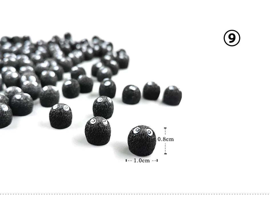 Luminous Briquettes Elfs Black Ball Sprite Duck Figurine Home Decor Glowing Miniature Fairy Garden Decoration Accessories Modern