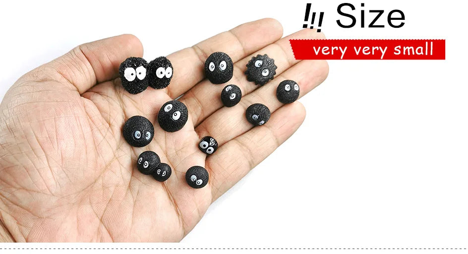 Luminous Briquettes Elfs Black Ball Sprite Duck Figurine Home Decor Glowing Miniature Fairy Garden Decoration Accessories Modern