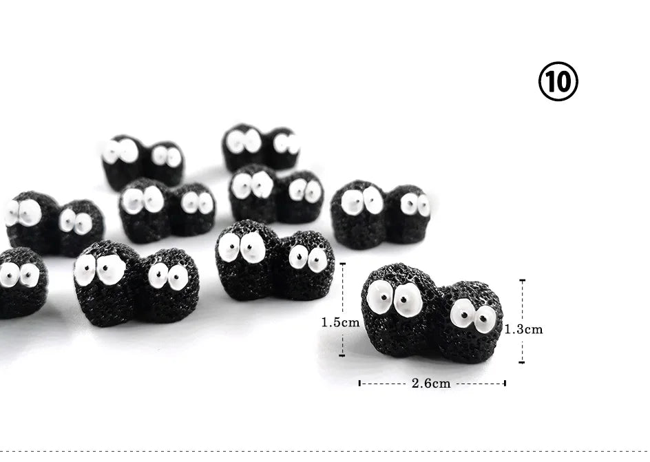Luminous Briquettes Elfs Black Ball Sprite Duck Figurine Home Decor Glowing Miniature Fairy Garden Decoration Accessories Modern