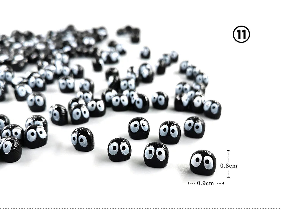 Luminous Briquettes Elfs Black Ball Sprite Duck Figurine Home Decor Glowing Miniature Fairy Garden Decoration Accessories Modern