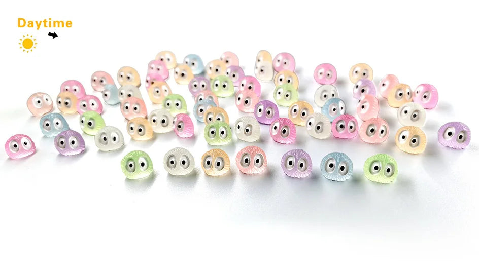 Luminous Briquettes Elfs Black Ball Sprite Duck Figurine Home Decor Glowing Miniature Fairy Garden Decoration Accessories Modern