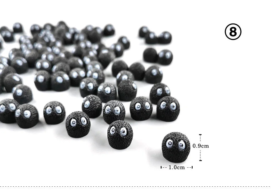 Luminous Briquettes Elfs Black Ball Sprite Duck Figurine Home Decor Glowing Miniature Fairy Garden Decoration Accessories Modern