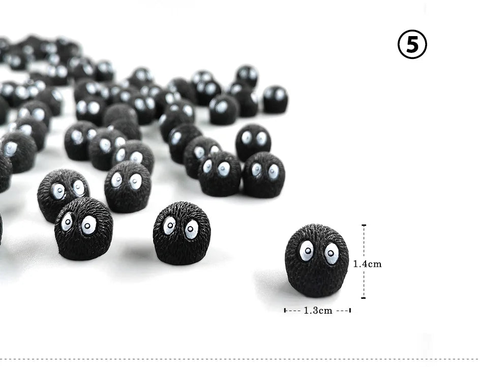 Luminous Briquettes Elfs Black Ball Sprite Duck Figurine Home Decor Glowing Miniature Fairy Garden Decoration Accessories Modern
