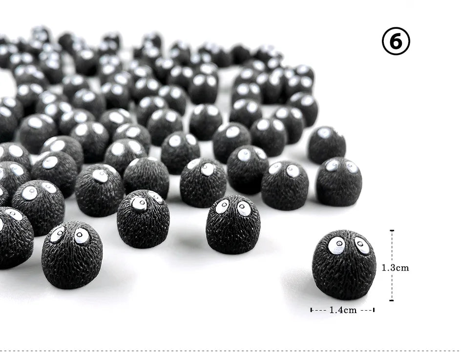 Luminous Briquettes Elfs Black Ball Sprite Duck Figurine Home Decor Glowing Miniature Fairy Garden Decoration Accessories Modern