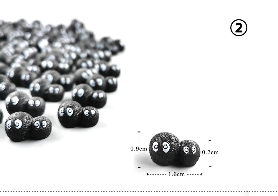 Luminous Briquettes Elfs Black Ball Sprite Duck Figurine Home Decor Glowing Miniature Fairy Garden Decoration Accessories Modern