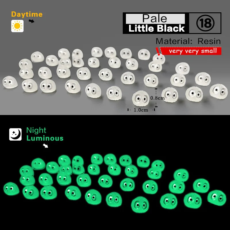 Luminous Briquettes Elfs Black Ball Sprite Duck Figurine Home Decor Glowing Miniature Fairy Garden Decoration Accessories Modern