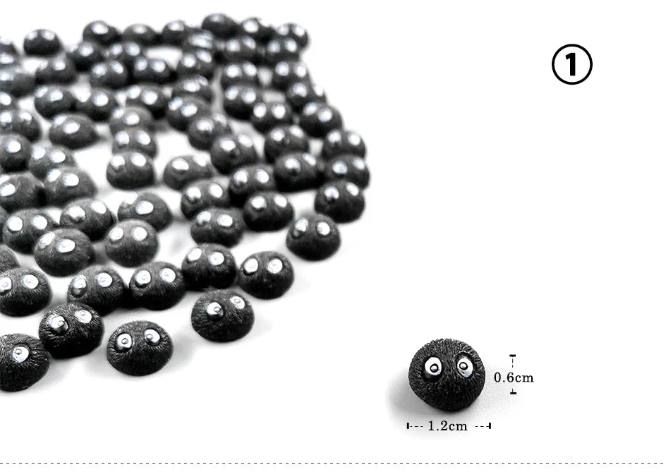 Luminous Briquettes Elfs Black Ball Sprite Duck Figurine Home Decor Glowing Miniature Fairy Garden Decoration Accessories Modern