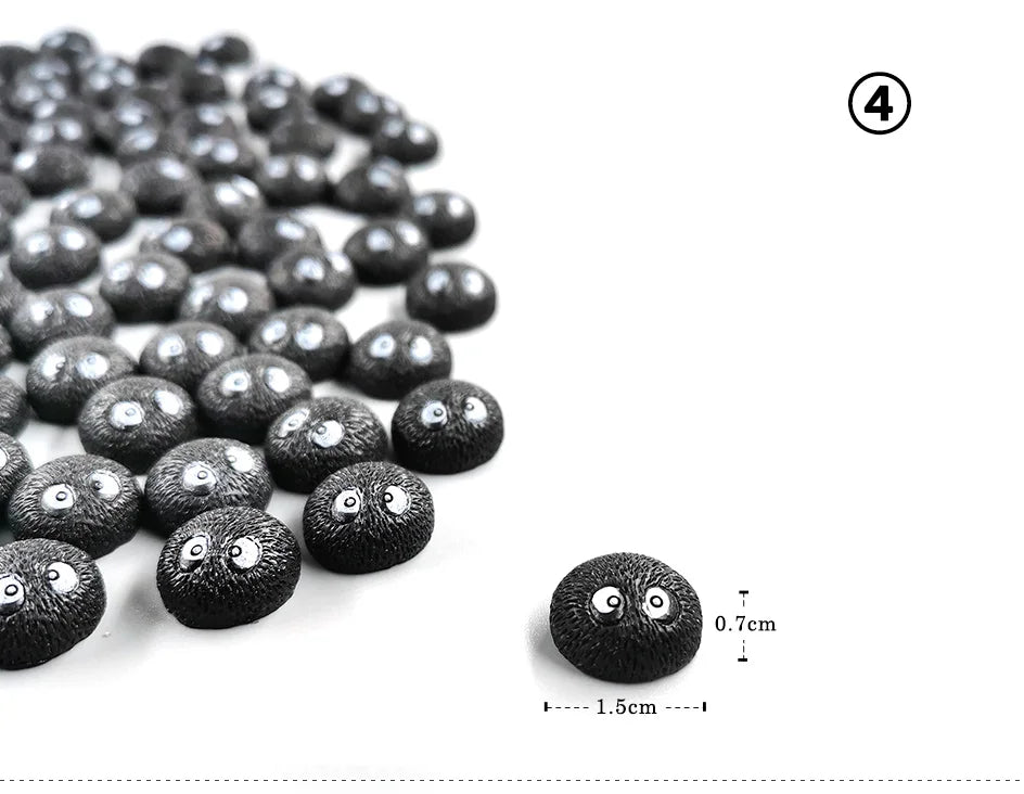 Luminous Briquettes Elfs Black Ball Sprite Duck Figurine Home Decor Glowing Miniature Fairy Garden Decoration Accessories Modern