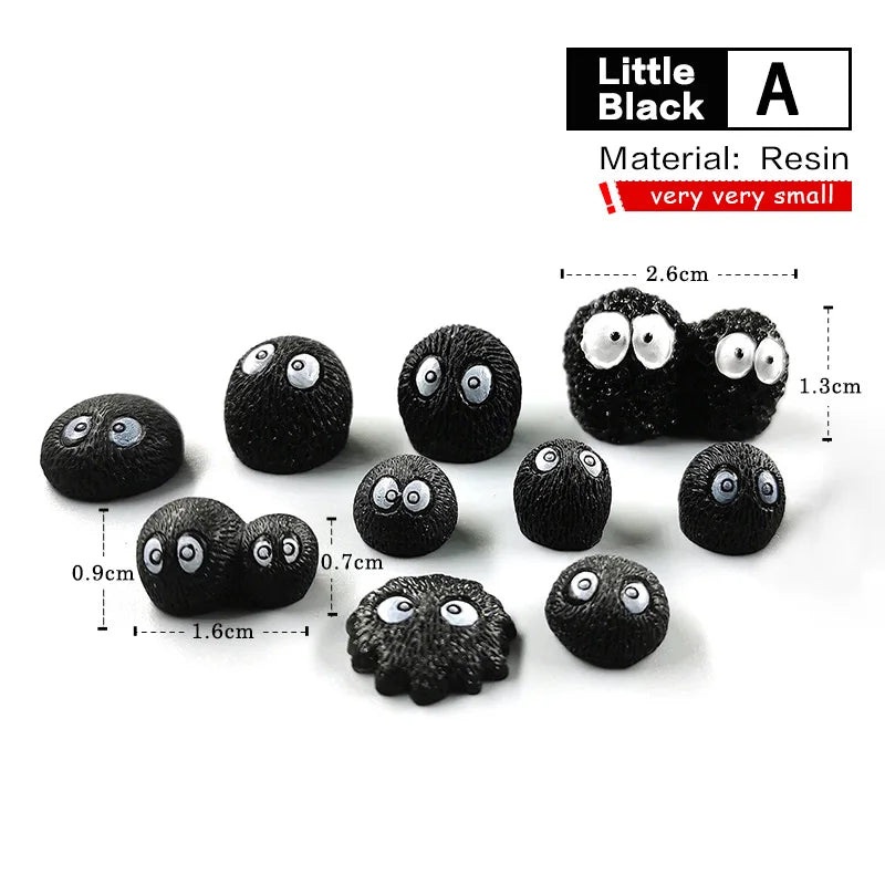 Luminous Briquettes Elfs Black Ball Sprite Duck Figurine Home Decor Glowing Miniature Fairy Garden Decoration Accessories Modern