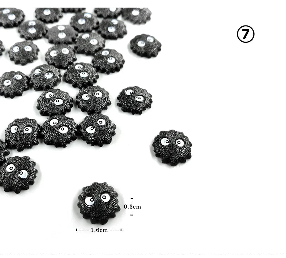 Luminous Briquettes Elfs Black Ball Sprite Duck Figurine Home Decor Glowing Miniature Fairy Garden Decoration Accessories Modern