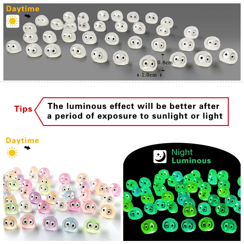 Luminous Briquettes Elfs Black Ball Sprite Duck Figurine Home Decor Glowing Miniature Fairy Garden Decoration Accessories Modern